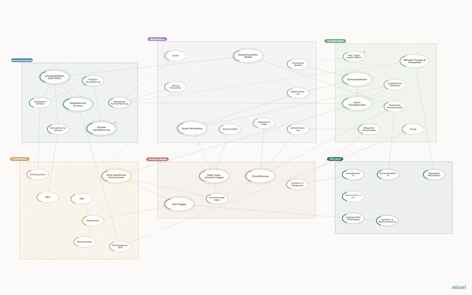 Die Starter-Map „Chronischer Schmerz – vom Gewebe zum System“ als Netz